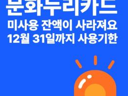 광주문화재단, 문화누리카드 사용 마감임박! 12월 31일 이후 사라져... 기사 이미지